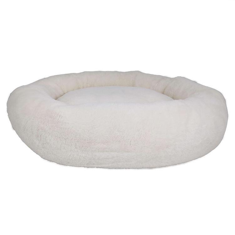 pet Soft Plush Fluffy Cuddler Donut Calming Dog Beds With Mat