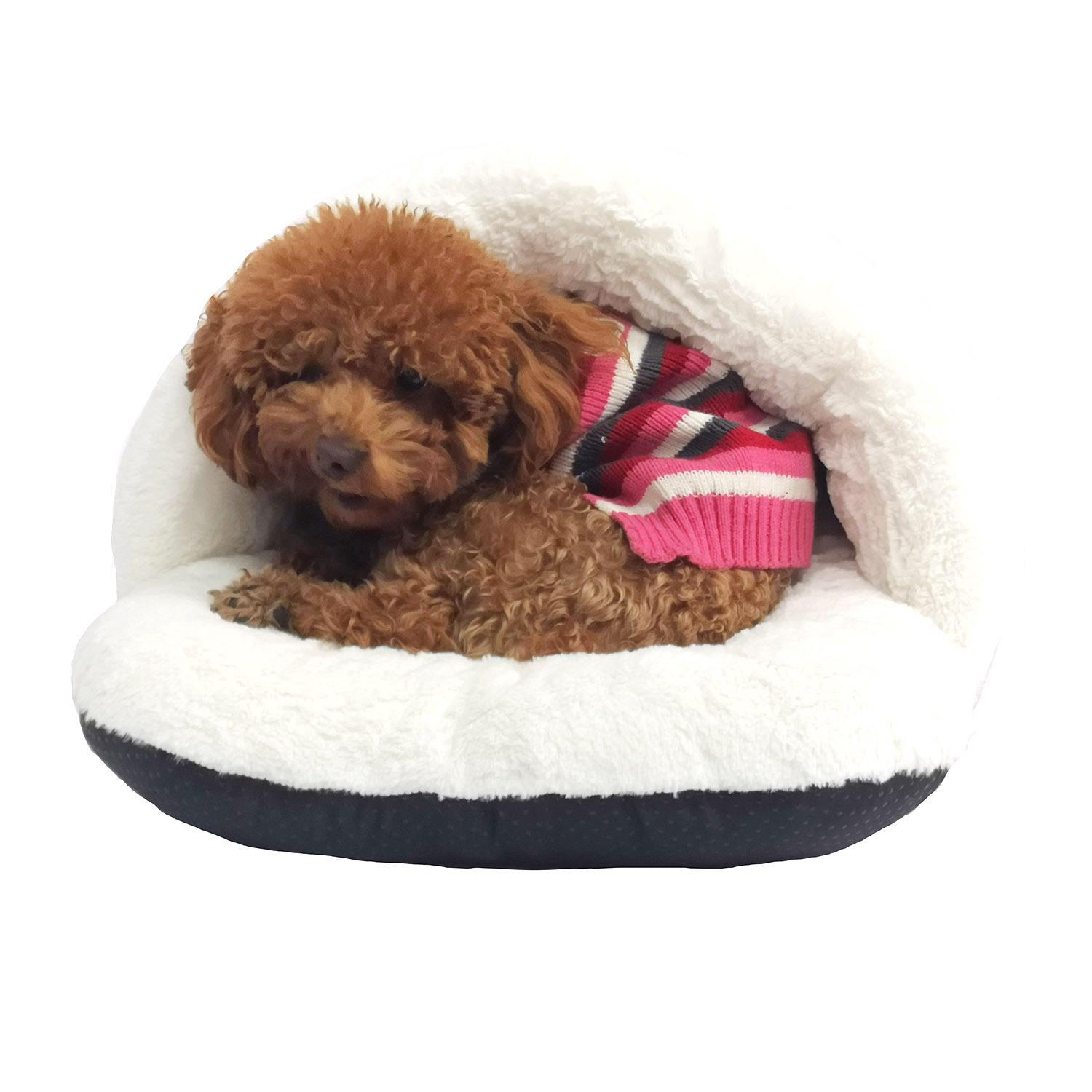 pet Brown Suede Small Little Calming Shoe Dog Bed