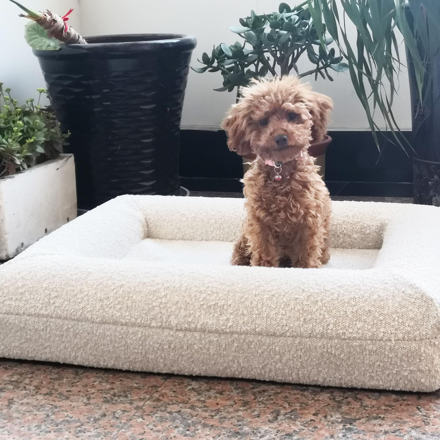 Custom Dog Bed Boucle Dog Bed Memory Foam Dog Bed