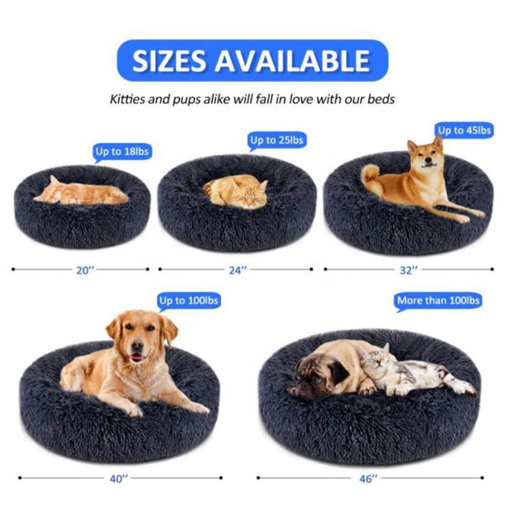Ultra Soft Calming Accessories Suppliers Custom Donut Soft Pet Beds,Indoor Sofa Machine Washable Eco Friendly Luxury Dog Bed