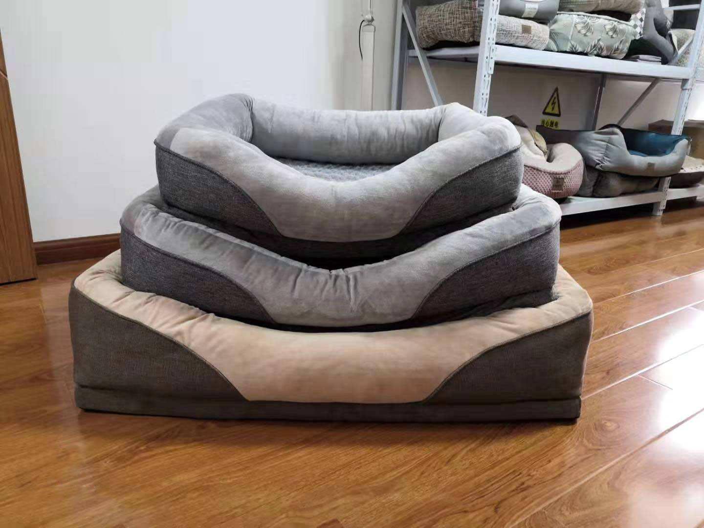 New Design Luxury Bed Cat Dog Pet Plush Luxury Gray Cooling Dog Sofa Bed,Memory Foam Pet Beds For Large Medium Small Pets