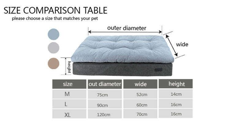 Memory Foam Pet Cushion Large Dog Bed Memory Foam Pet Bed Orthopedic Dog Bed