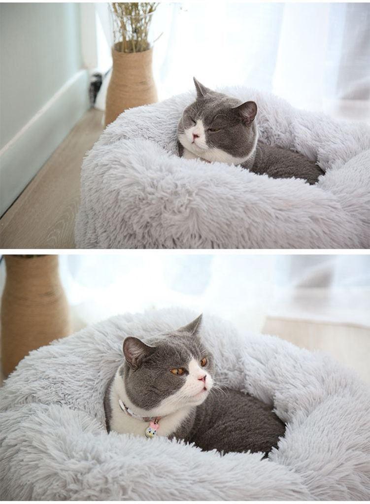 Manufacturer Large Soft Luxury Warm Washable Cushion Fluffy Calming Round Donut Pet Dog Cat Bed