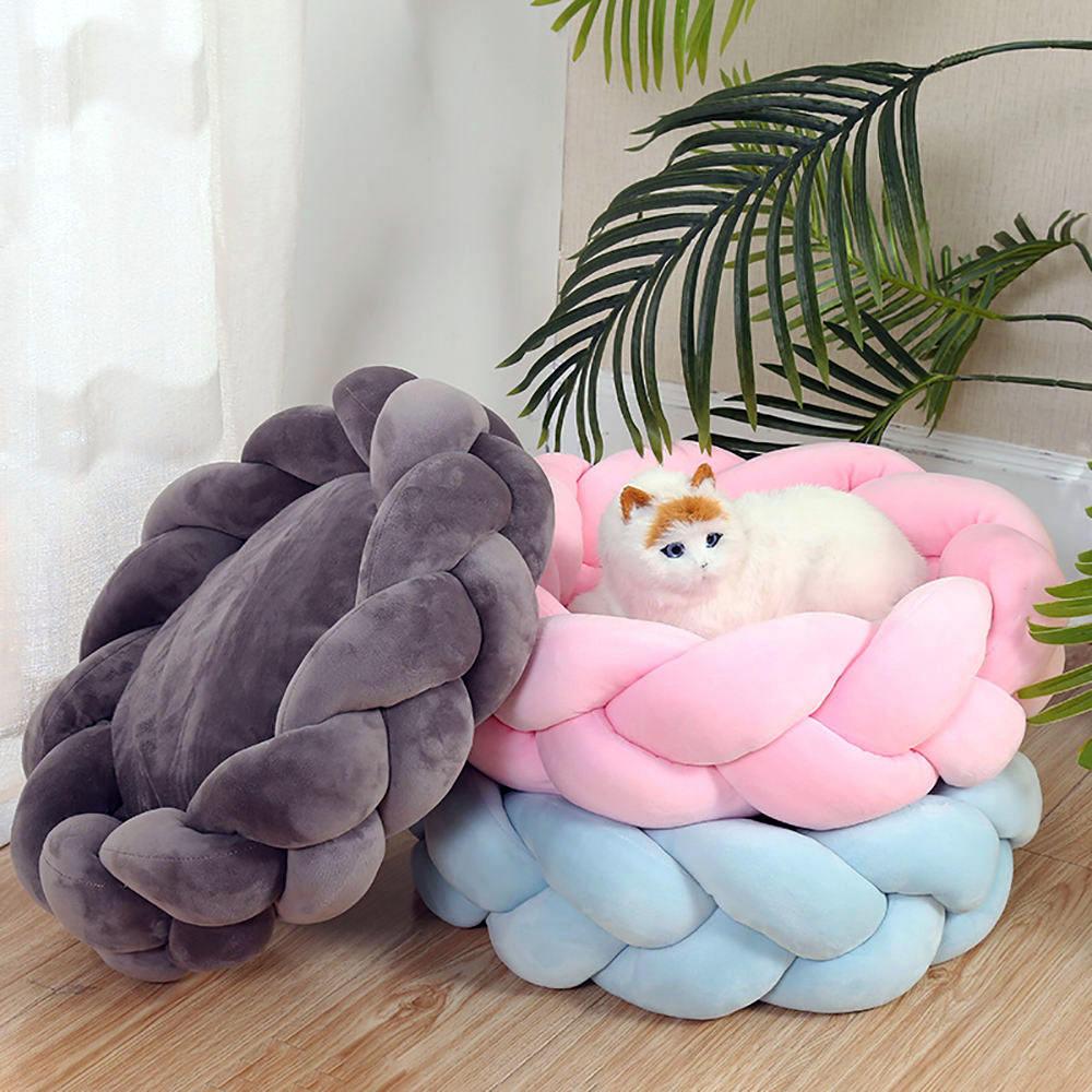 New Style Handmade Weave Cotton Soft Comfortable Removable Machine Wash Pet Dogs Cats Nest Beds Wholesale