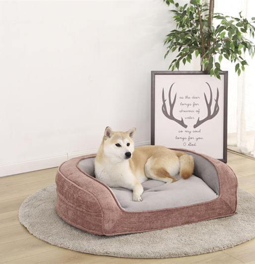 Pet Sofa Solid Orthopedic Memory Foam Luxury Pet Bed Washable Lounge Dog Bed