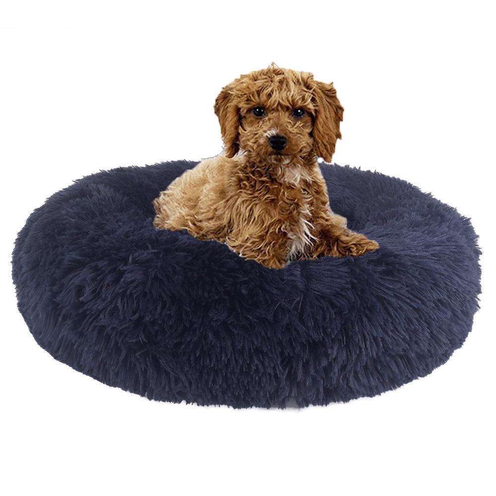 Luxury Plush Soft Calming Donut Dog Bed Dropshipping Washable Extra Large Dog Sofa Cat Round Pet Beds