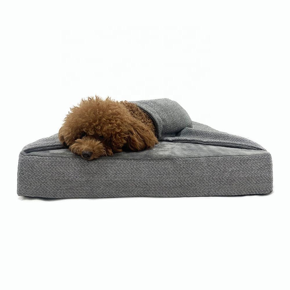 Pet Machine Washable Cave Pet Bed For Crate Removable Orthopedic Rectangle Dog Bed