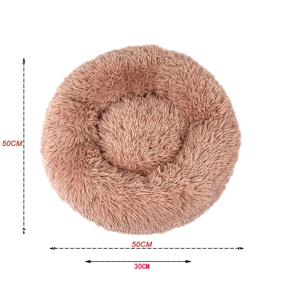 pet Calming Dog Bed For Small Dogs Donut Soft Round Plush Donut Round Dog Bed