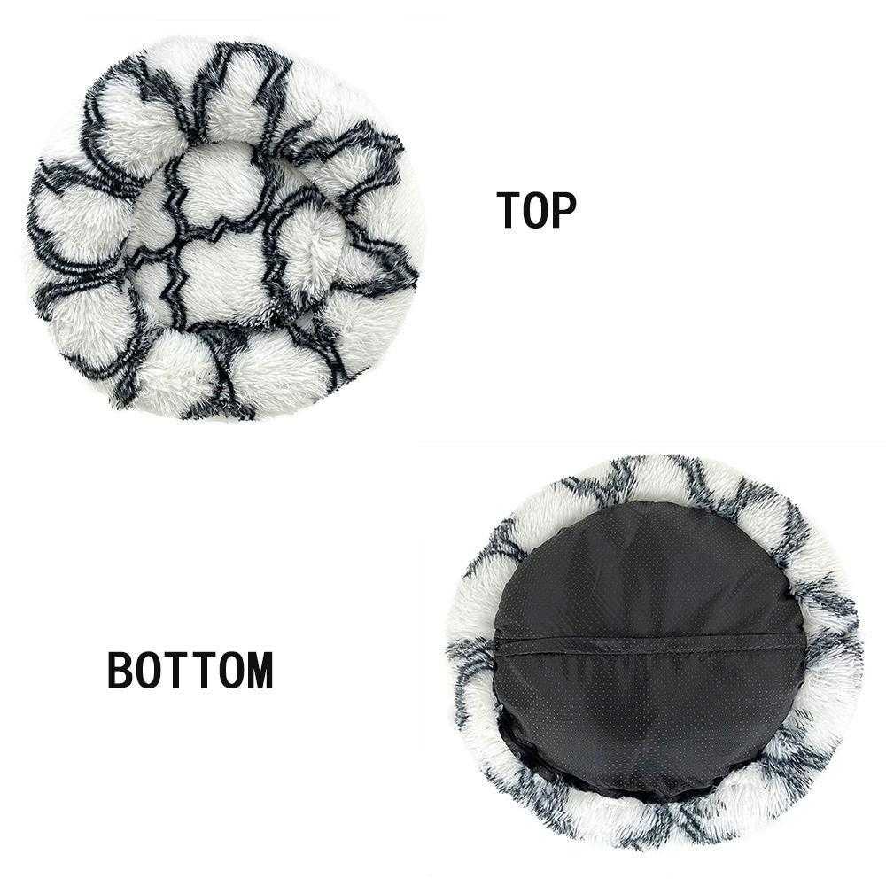 pet 2022 Washable Double Donut Soft Round Plush Fur Fluffy Dog Bed