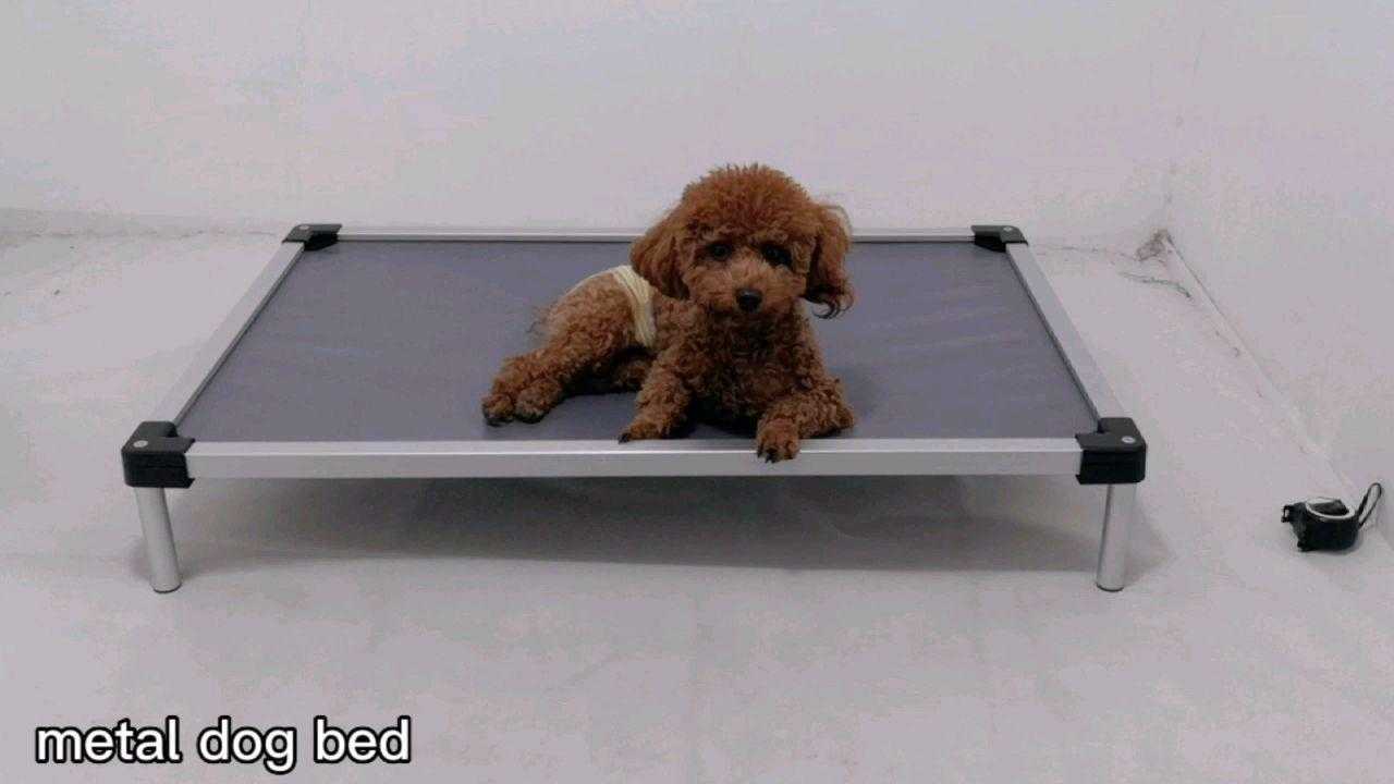 pet Luxury Durable Chew Proof Custom Aluminium Portable Metal Frame Elevated Dog Bed