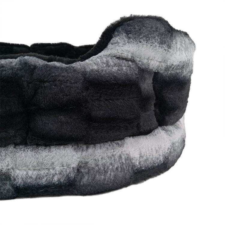 pet Washable Fluffy Gray Custom Print Dog Bed For Dog