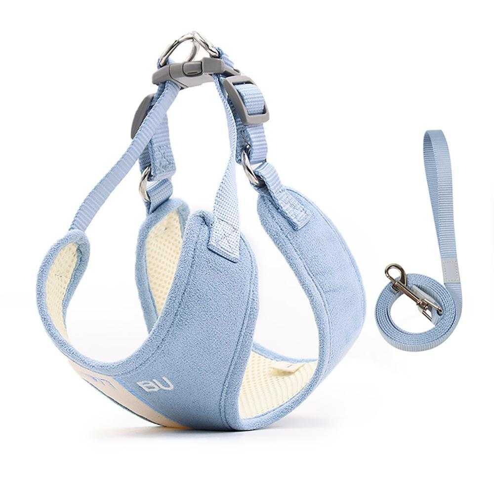 Pet traction rope suede dog chest strap color matching breathable cat strap reflective