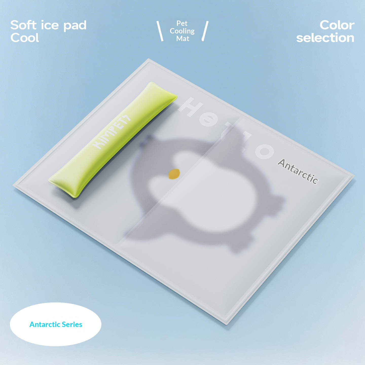 Summer Pet Ice Mat Gel Cooling Dog Mat with Pillow Neck Support Breathable & Waterproof