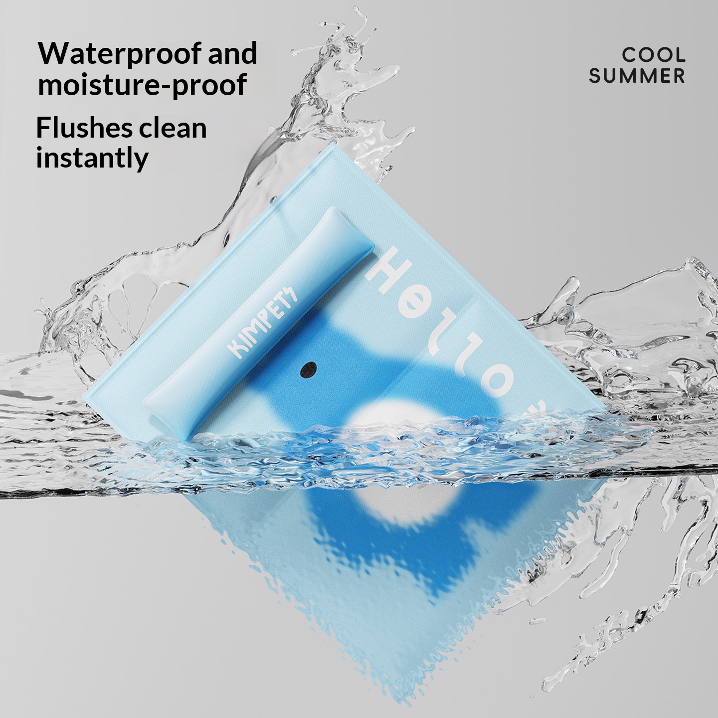 Summer Pet Ice Mat Gel Cooling Dog Mat with Pillow Neck Support Breathable & Waterproof