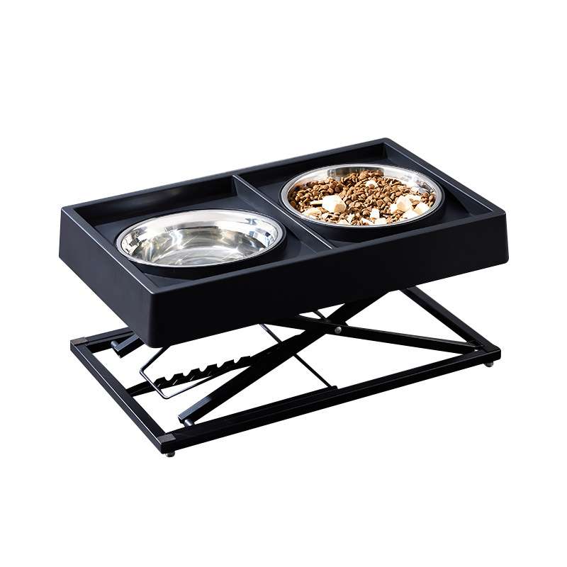 Adjustable stainless steel slow food bowl for large dogs
