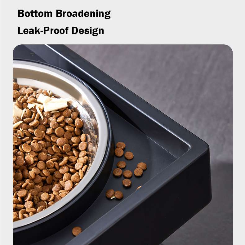Adjustable stainless steel slow food bowl for large dogs