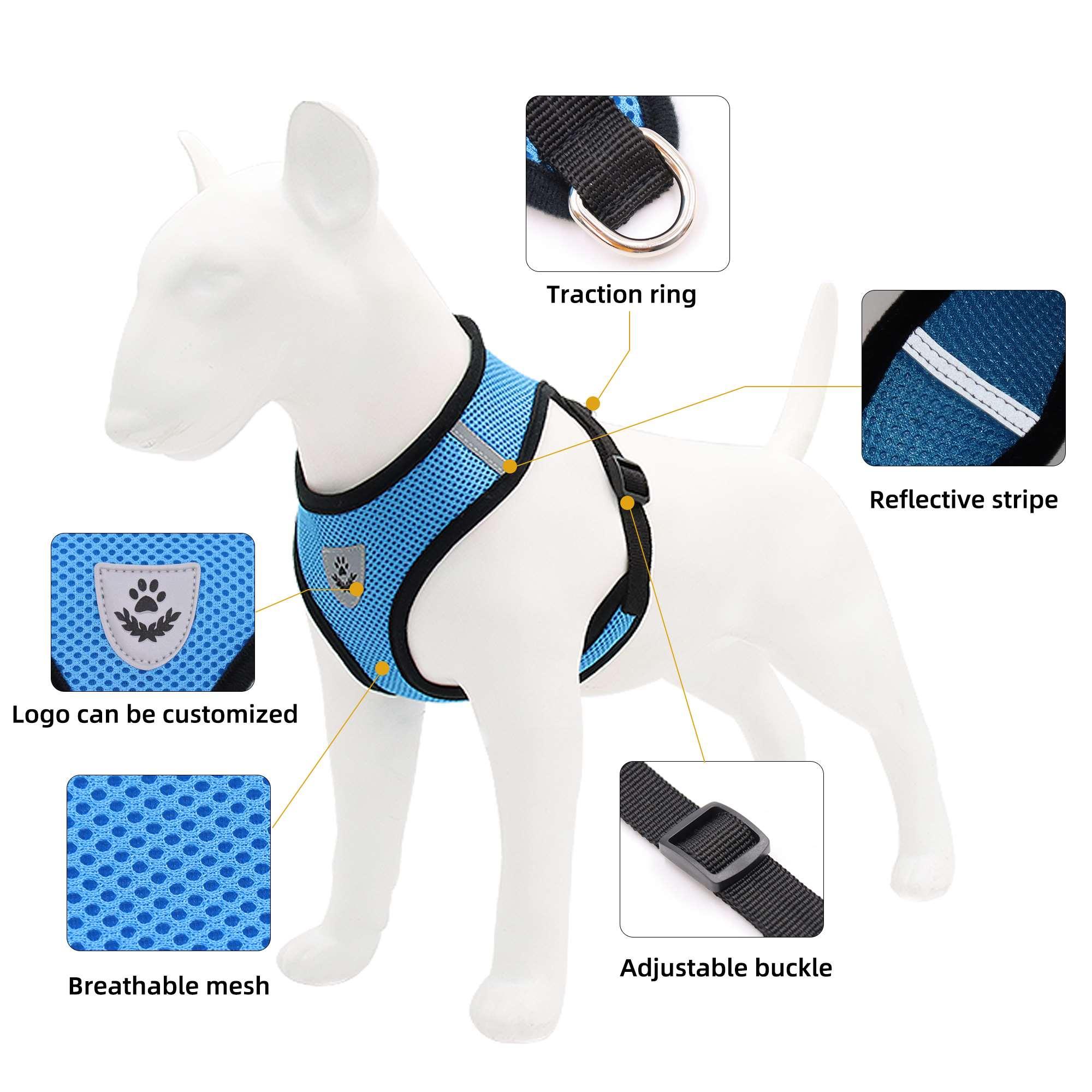 Breathable mesh dog Harness reflective for puppy