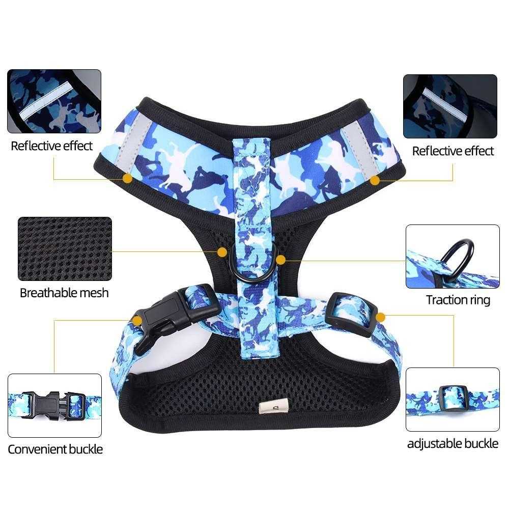 Camouflage printing harness dog rope Pet Supplies Four piece suit wholesale