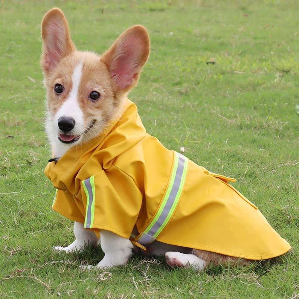 Cloak raincoat,Pet raincoat waterproof and reflective, with hat for Puppy or Medium dog or large dog