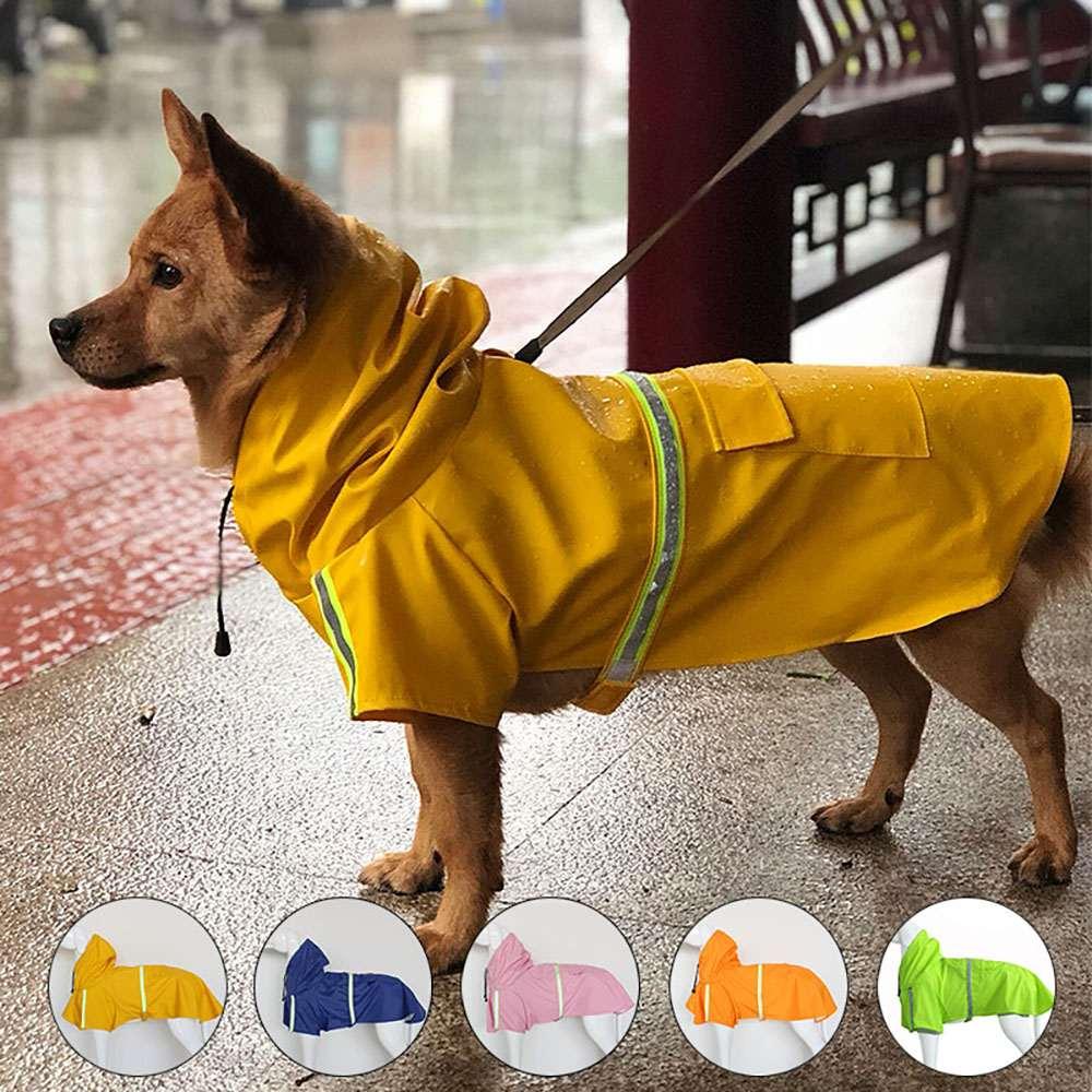 Cloak raincoat,Pet raincoat waterproof and reflective, with hat for Puppy or Medium dog or large dog