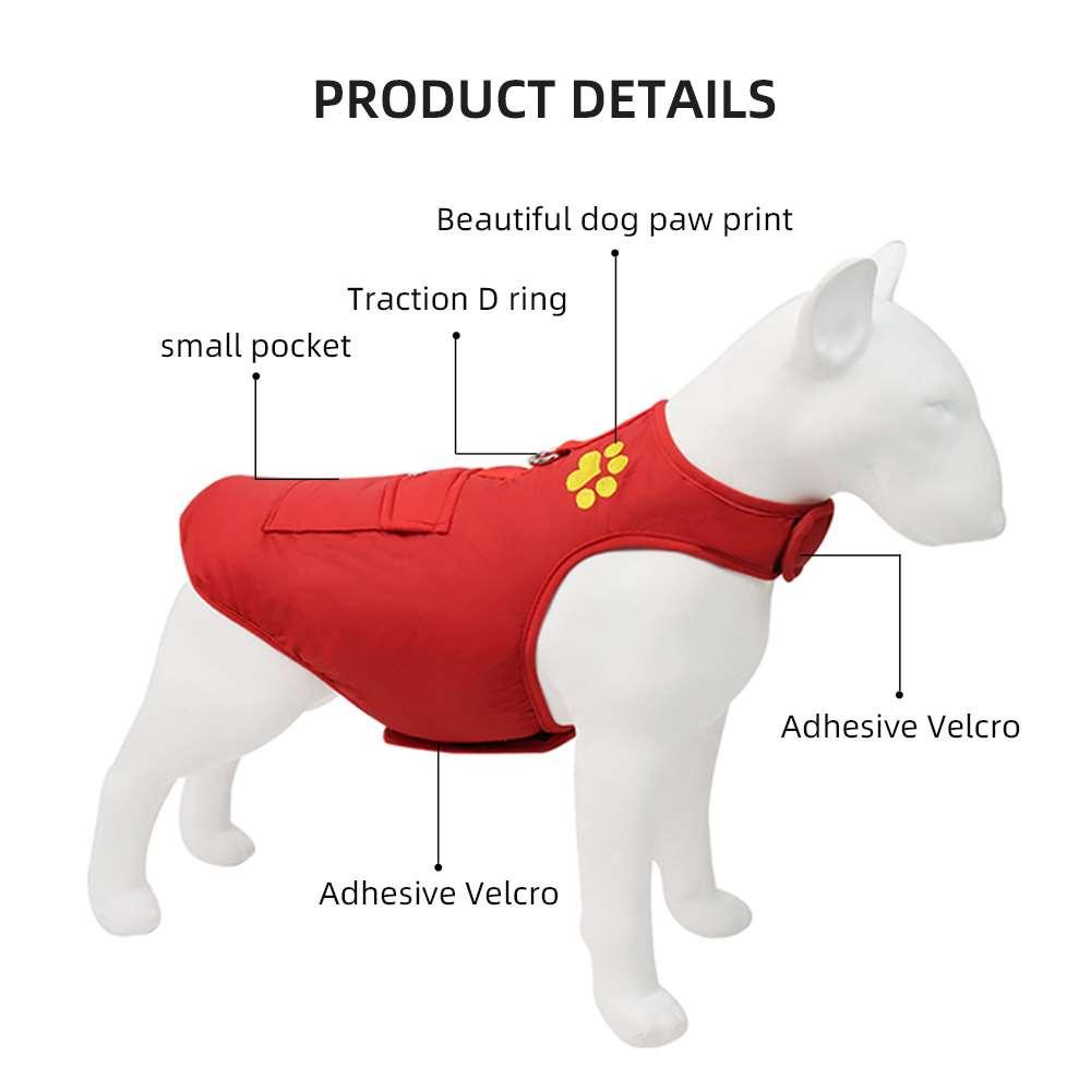 Autumn and winter dog clothes can be worn on both sides, warm, reflective, warm and waterproof pet clothes