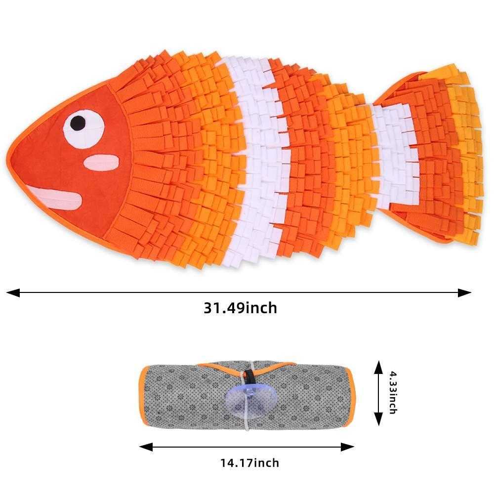 Fish type olfactory pad Anti choking dog, slow feeding blanket, dog sniffing pad