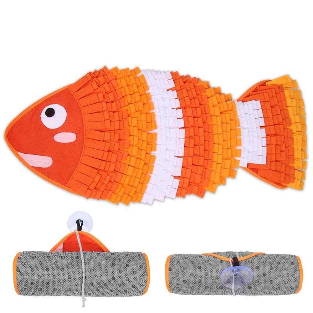 Fish type olfactory pad Anti choking dog, slow feeding blanket, dog sniffing pad