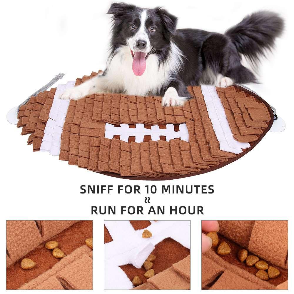 Football series anti choking dog bowl cat eating training mat slow eating blanket pet sniffing mat