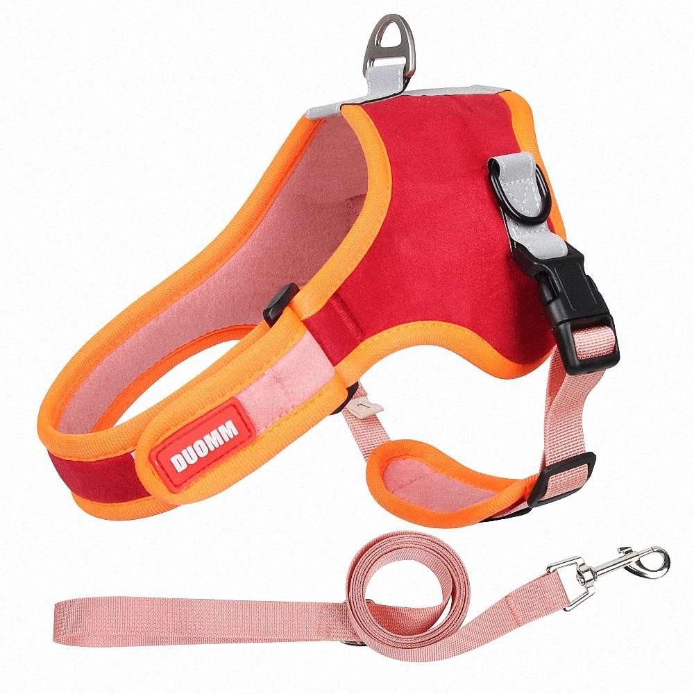 New Saddle type puppy pet harness traction rope suede
