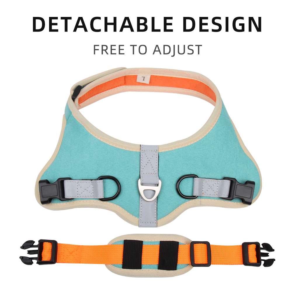 New Saddle type puppy pet harness traction rope suede