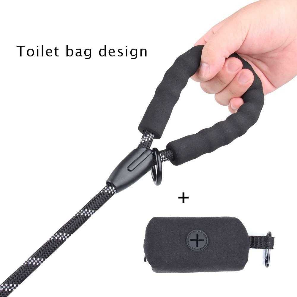 New dog traction rope reflective nylon round rope explosion-proof toilet bag set