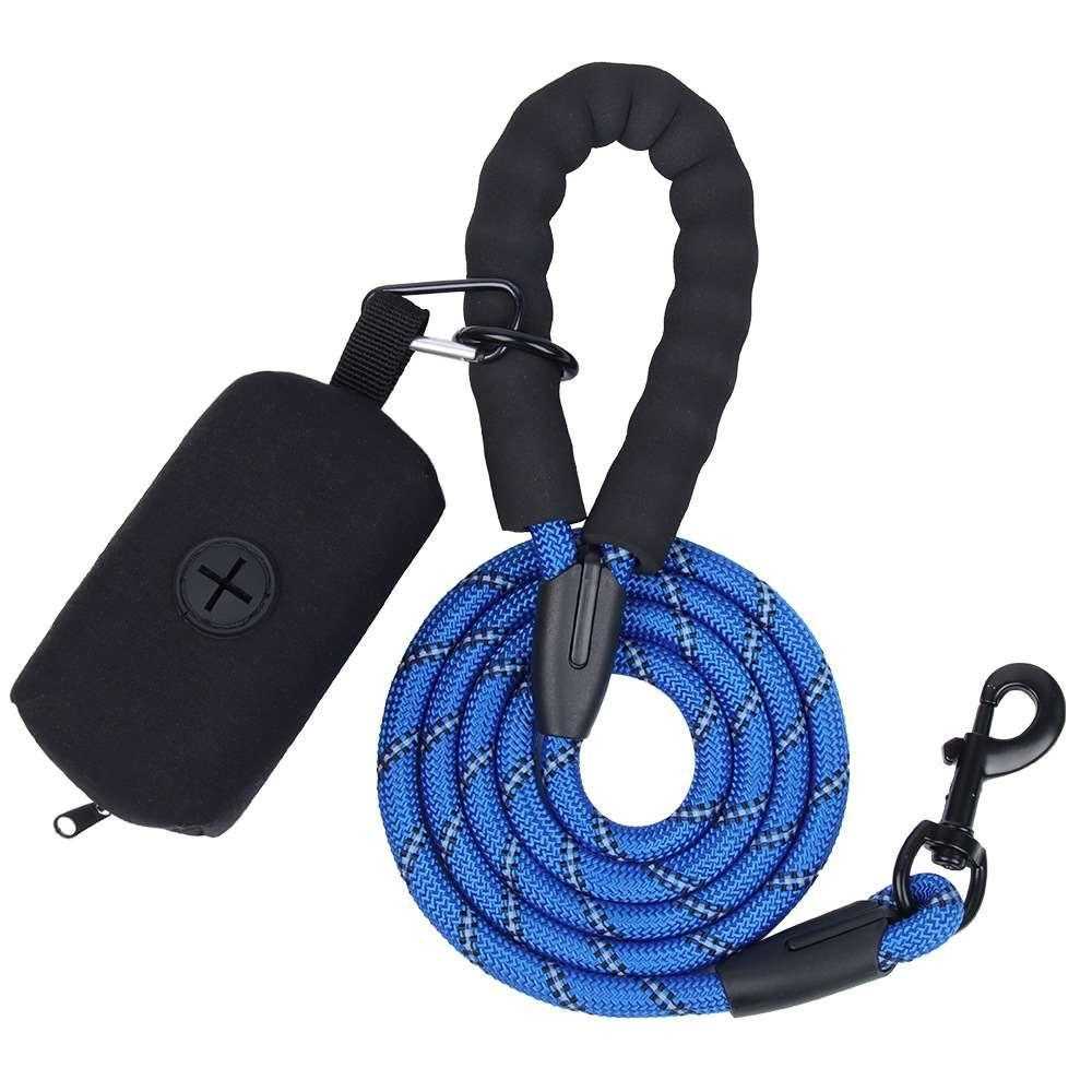 New dog traction rope reflective nylon round rope explosion-proof toilet bag set