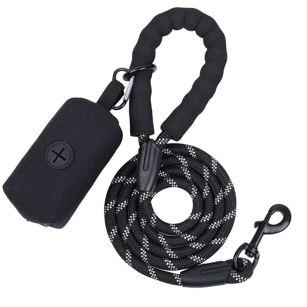 New dog traction rope reflective nylon round rope explosion-proof toilet bag set