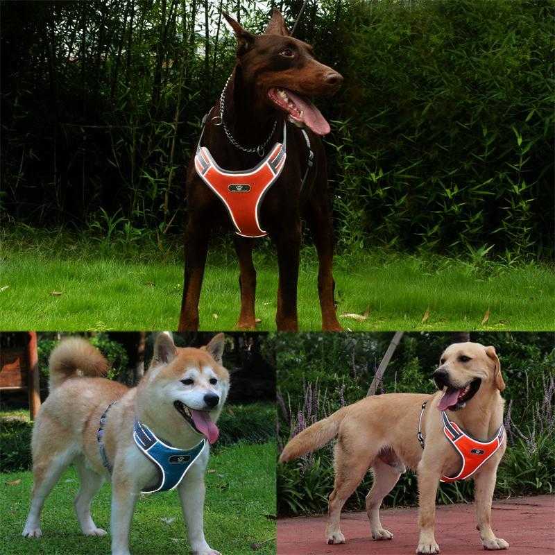 Vest type large dog harness with reflective dog traction rope waterproof Oxford cloth