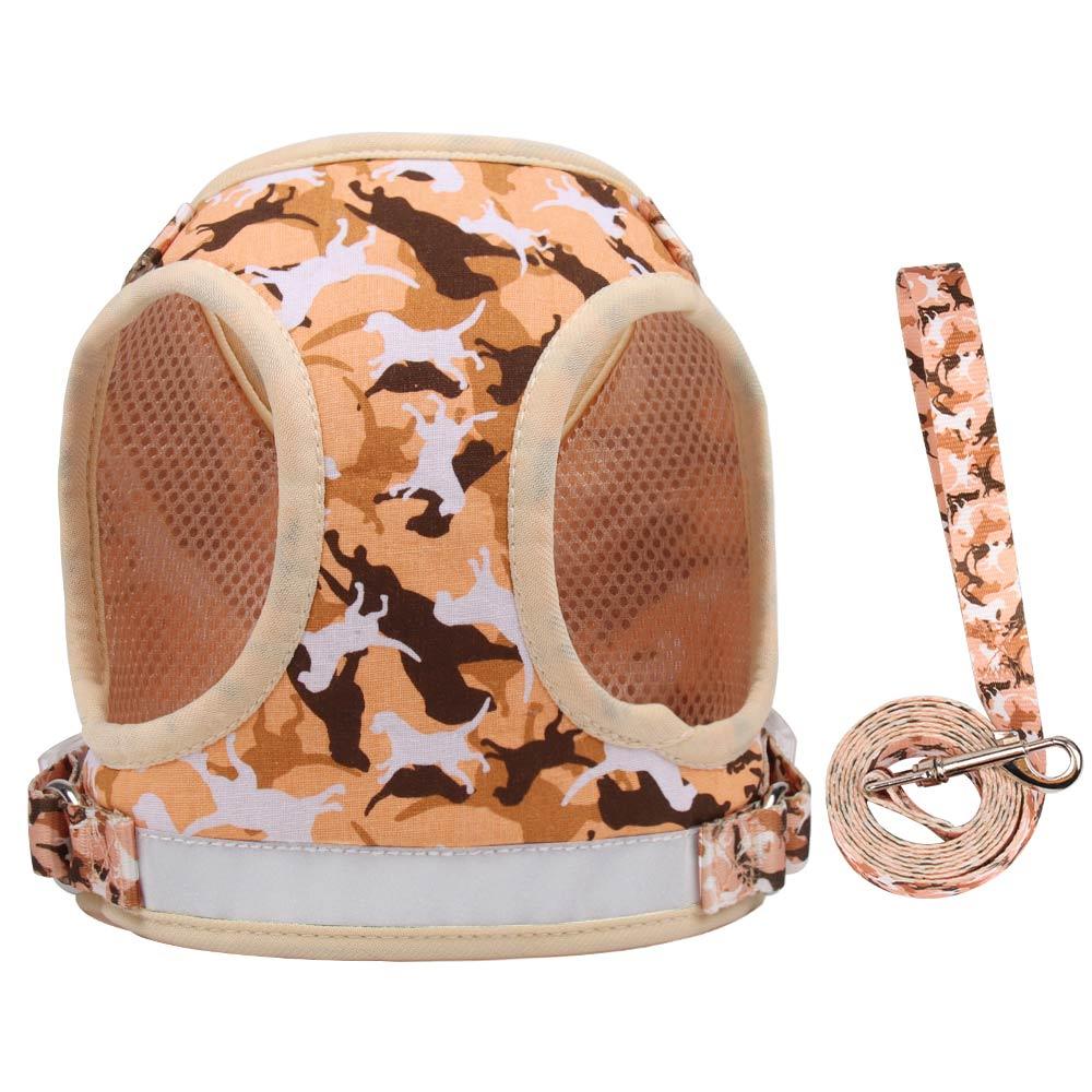 New camouflage printed pet chest strap,reflective and breathable,cat chest strap, dog traction rope
