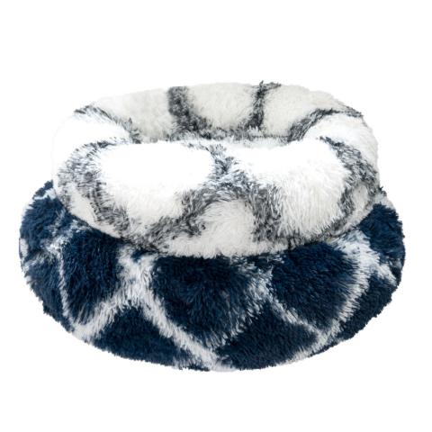 Luxury Warm Soft Plush Comfortable Pet Bed For Sleeping Calming Donut Dog Bed