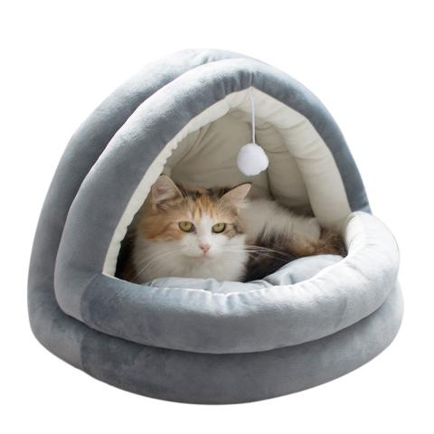 Manufacturer Custom Warm Cat Bed House With Ball Toys Pet Bed For Cats And Dogs Pet Supplies