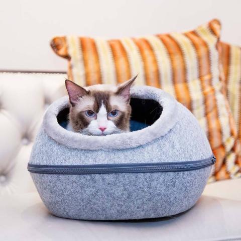 Wholesale Custom Pet Cat Cave Bed House Fashion Felt Pet Cave For Cats
