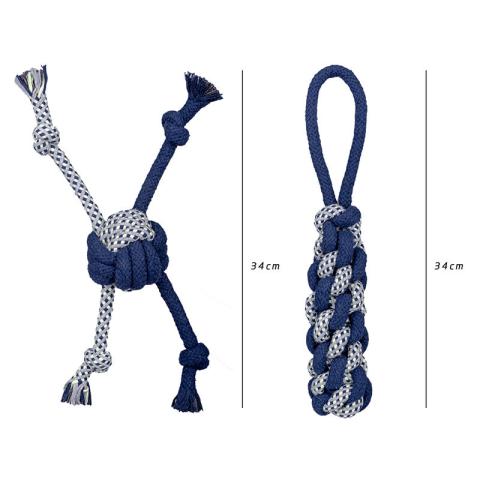 Manufacturer Wholesale Chew Dog Rope Toys Blue Durable Pet Toys Cotton Rope Dog Toys