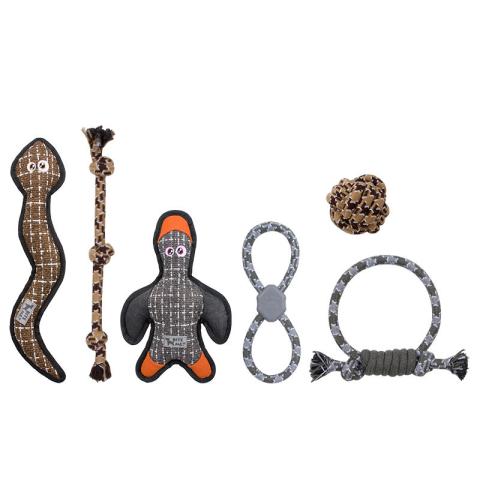 Custom Durable Tuff Linen And Nylon Rope Pet Toys Set
