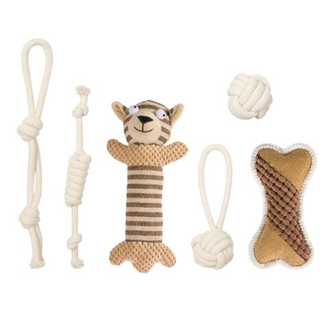 Customized New Design Dog Plush And Rope Pet Toys Set