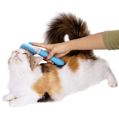 Wholesale & Customize One Key Hair Remover Rubber Handle Dog Brush Pet Comb