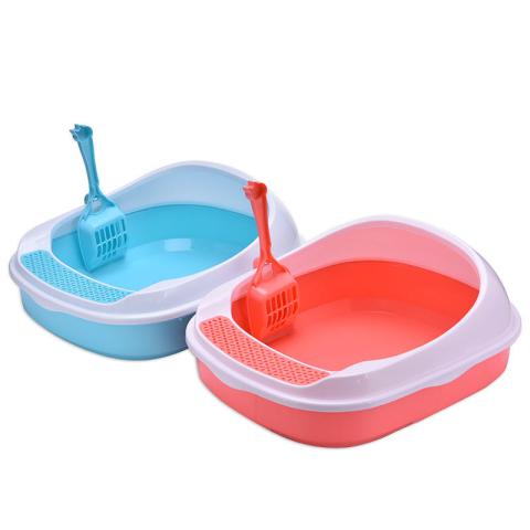 Wholesale Custom New Design Eco-friendly Durable Cat Litter Box With Litter Scoop Cat Litter Tray Cat Toilet