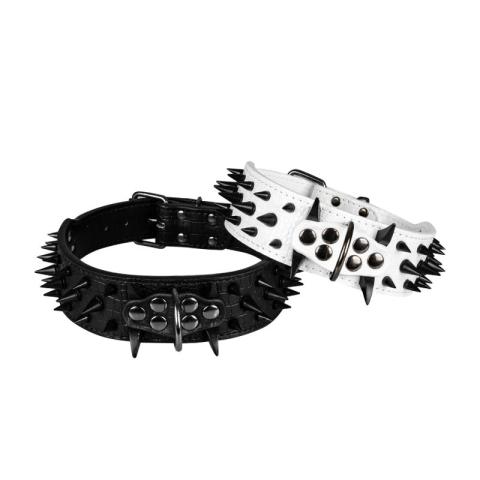 Wholesale Custom Quick Released Adjustable Pu Leather Spike Dog Collar For Large Dog