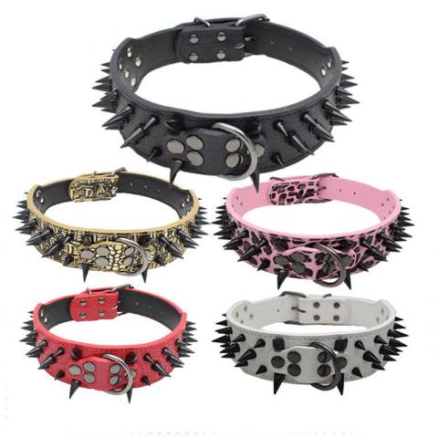 Wholesale Custom New Fashion Spike Dog Collar Adjustable Leather Pet Collar