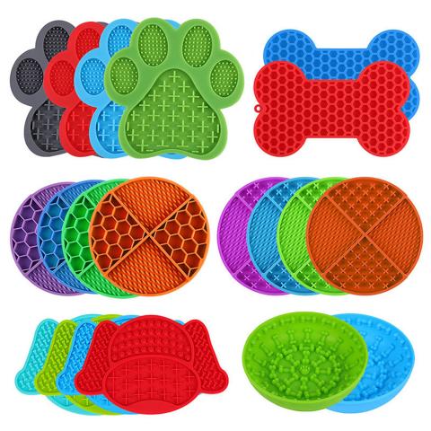 New Design 2 In 1 Pet Slow Feeder Food Grade Silicone Dog Lick Mat Bowl