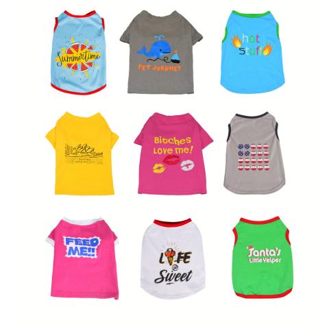 Manufacturer Oem Wholesale Summer Pet T-shirt For Dogs And Cats Dog Dress