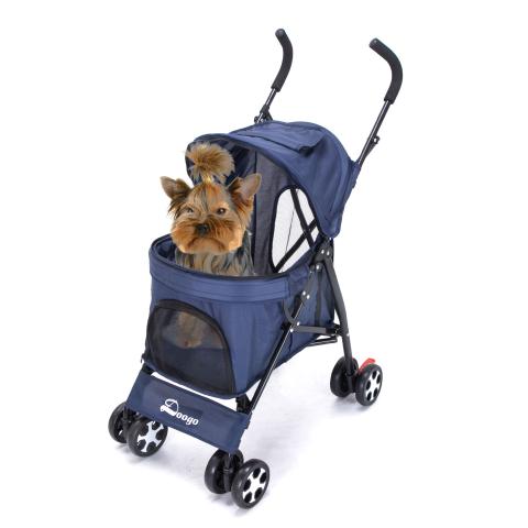 Stable Light Weight One Handle Fold Pet Stroller With Basket