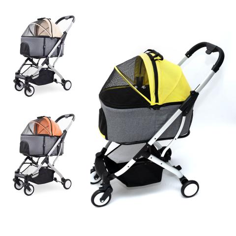 Multifunctional Durable Aluminum Alloy Light Weight One Key Foldable Pet Stroller