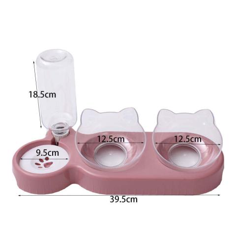Hot Selling Cat Dog Durable Drinking Water Elevated Dispenser Feeder Cat Dog Double Bowl